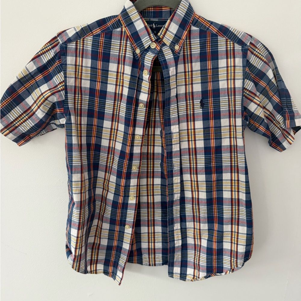 Ralph Lauren Multicolor Plaid Kids Button Down Shirt small